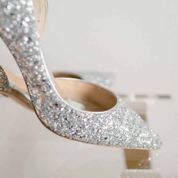 Badgley Mischka Women's Daisy Silver Glitter Heels 6.5 Women's New in Box - Picture 10 of 14